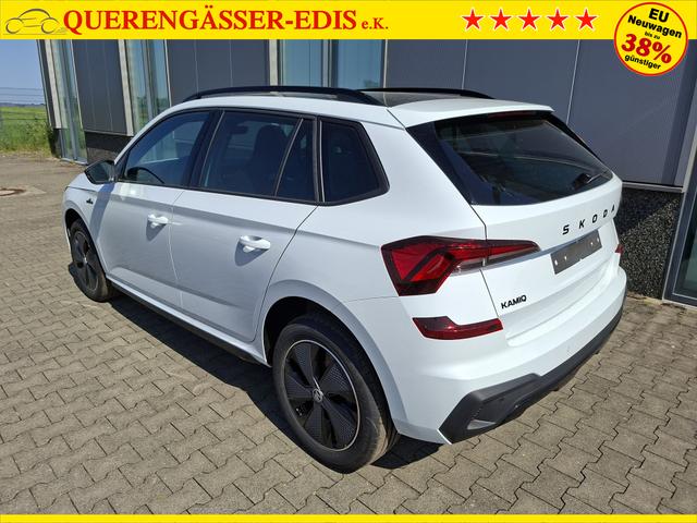 Skoda Kamiq Monte Carlo 1.5 TSI 150PS DSG (AUTOMATIK), MOON-WHITE PERLEFFEKT, PANORAMDACH, MATRIX-LED, SITZHEIZUNG, Sport-M-Lederlenkrad beheizt, SunSet, 2Z-Climatronic, Parksensoren vorn/hinten, R&uuml;ckfahrkamera, Kessy, Radio 8,25"+SmartLink, Virtual Cockpit, 17" Alu, Tempomat 