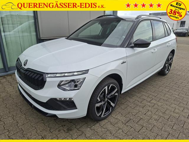Skoda Kamiq Monte Carlo 1.5 TSI 150PS DSG, 5J GARANTIE, WEISS-MET/Dach schwarz, 18" ALU, AHK SCHWENKBAR, Panoramadach, Matrix-LED, Parksensoren v/h, Kamera, Tempomat, Virtual Cockpit (8"!!), Kessy, Winter-Paket, Climatronic, Radio 8", SmartLink, NSW, Sport-M-Lederlenkrad beheizt 