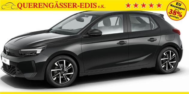 Opel Corsa (ca. 37% Preisvorteil) 1.2 Turbo 100PS "EDITION", Schwarz-Metallic, 16" Alufelgen, Sitzheizung, Lederlenkrad beheizt, Parksensoren hinten, Klimaanlage, Radio AndroidAuto/Apple CarPlay, Tempomat, ZV mit Fernbedienung 