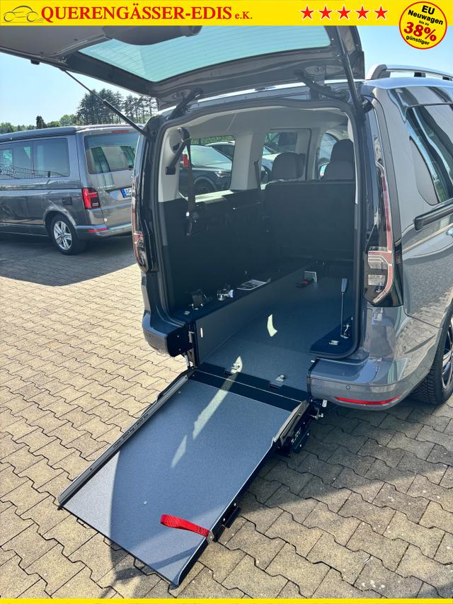 Volkswagen Caddy Maxi Style BEHINDERTENUMBAU (HECKAUSSCHNITT) 1.5 TSI 115PS DSG/AUTOMATIK, PURE-GREY, 17" Alu/Ganzjahresreifen, Winterpaket, ACC-Tempomat, Toter-Winkel, ParkAssist, Parksensoren vo/hi, R&uuml;ckfahrkamera, Radio Ready2Discover 10" + Wireless AppConnect, Climatronic 