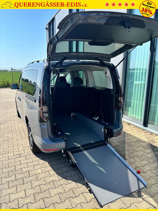 Volkswagen Caddy Maxi Style BEHINDERTENUMBAU (HECKAUSSCHNITT) 1.5 TSI 115PS DSG/AUTOMATIK, PURE-GREY, 17" Alu/Ganzjahresreifen, Winterpaket, ACC-Tempomat, Toter-Winkel, ParkAssist, Parksensoren vo/hi, R&uuml;ckfahrkamera, Radio Ready2Discover 10" + Wireless AppConnect, Climatronic 