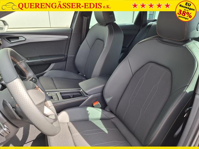 Cupra Leon Sportstourer Basis 1.5 eTSI 150PS DSG (AUTOMATIK), GRAU-MET, ANH&Auml;NGERKUPPLUNG, ELEKTR. HECKKLAPPE, KESSY, ALARM, R&Uuml;CKFAHRKAMERA, 18" Alu, Sitzheizung, M-Lederlenkrad beheizt, Parksensoren vorne und hinten, Adaptiver Tempomat, 3-Zonen-Climatronic, Radio 12,9" + Full Link 