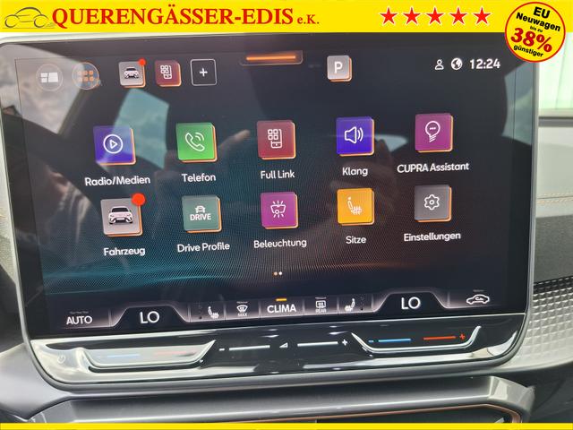 Cupra Leon Sportstourer Basis 1.5 eTSI 150PS DSG (AUTOMATIK), GRAU-MET, ANH&Auml;NGERKUPPLUNG, ELEKTR. HECKKLAPPE, KESSY, ALARM, R&Uuml;CKFAHRKAMERA, 18" Alu, Sitzheizung, M-Lederlenkrad beheizt, Parksensoren vorne und hinten, Adaptiver Tempomat, 3-Zonen-Climatronic, Radio 12,9" + Full Link 