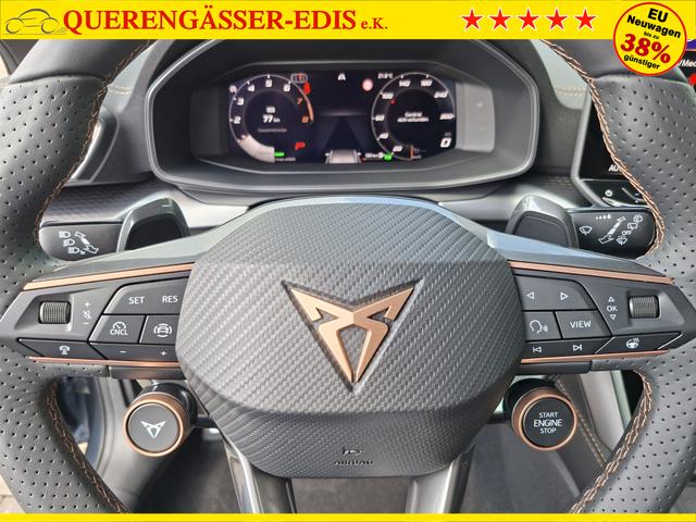 Cupra Leon Sportstourer Basis 1.5 eTSI 150PS DSG (AUTOMATIK), GRAU-MET, ANH&Auml;NGERKUPPLUNG, ELEKTR. HECKKLAPPE, KESSY, ALARM, R&Uuml;CKFAHRKAMERA, 18" Alu, Sitzheizung, M-Lederlenkrad beheizt, Parksensoren vorne und hinten, Adaptiver Tempomat, 3-Zonen-Climatronic, Radio 12,9" + Full Link 