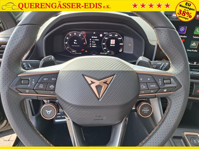 Cupra Formentor Basis 1.5 eTSI 150PS DSG (AUTOMATIK), ANH&Auml;NGERKUPPLUNG, KESSY, ALARM, R&Uuml;CKFAHRKAMERA, ELEKTR. HECKKLAPPE, 18" Alu, Sitzheizung, M-Lederlenkrad beheizt, 3-Zonen-Climatronic, Parksensoren vorne/hinten, ACC-Tempomat, Digitales Cockpit 10", Radio 12,9"+Full-Link 