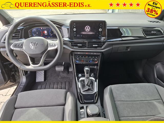Volkswagen T-Roc Style Modell 2025, 1.5 TSI 150PS DSG, Schwarz-Met, Elektr. Heckklappe, ACC, Virtual Cockpit, Climatronic, ParkAssist, Parksensoren v/h, R&uuml;ckfahrkamera, Sitzheizung, Privacy-Glas, M-Lederlenkrad beheizt, 19" ALU "Misano" schwarz, IQ LIGHT MATRIX, Keyless 