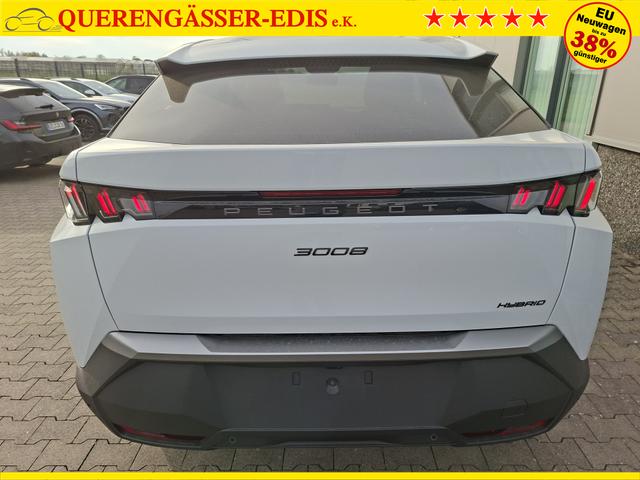 Peugeot 3008 Allure Hybrid 145PS e-DCS6 (Automatik), Wei&szlig;-Metallic, ANH&Auml;NGERKUPPLUNG, Panorama-Navigations-Paket, Grip-Control-Paket, 19" ALU, Beh. Frontscheibe, Trennnetz, Adaptiver Tempomat, Toter-Winkel, 360&deg;Kamera, Parksensoren vorn/hinten, Lenkradheizung, Alarmanlage 