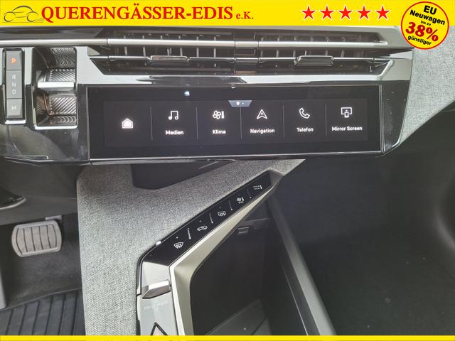 Peugeot 3008 Allure Hybrid 145PS e-DCS6 (Automatik), Grau-Metallic, ANH&Auml;NGERKUPPLUNG, Panorama-Navigations-Paket, Grip-Control-Paket, 19" ALU, Beh. Frontscheibe, Trennnetz, Adaptiver Tempomat, Toter-Winkel, 360&deg;Kamera, Parksensoren vorn/hinten, Lenkradheizung, Alarmanlage 