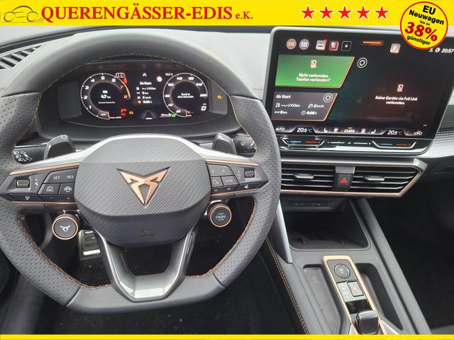 Cupra Formentor Basis 1.5 eTSI 150PS DSG (AUTOMATIK), 18" Alu, Sitzheizung, M-Lederlenkrad beheizt, 3-Zonen-Climatronic, Parksensoren vorne/hinten, Adaptiver Tempomat, Digitales Cockpit 10", Radio 12,9" + Full-Link (Navi-Funktion &uuml;ber Smartphone), FULL-LED-Scheinwerfer 