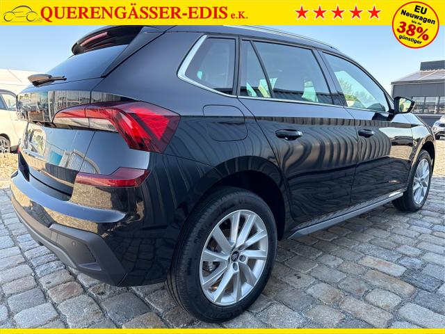 Skoda / Kamiq / Schwarz / / / 130 Jahre Premium Edition 1.5 TSI 150 PS DSG Anh&auml;ngerkupplung-AppleCarPlay-AndroidAuto-Winterpaket-Alcantara-DAB-Tempomat-Totwinkelassist-Kamera-SunSet-el.Heckklappe-17''Alu, Beispielbilder, ggf. teilweise mit Sonderausstattung