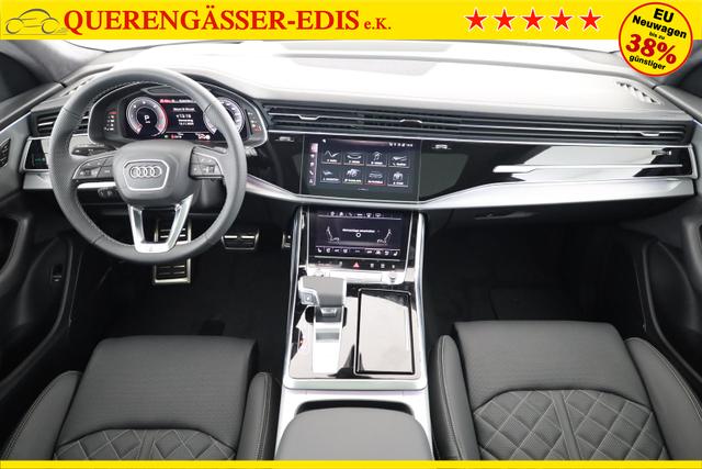Audi Q8 50 TDI quattro qu S-LINE, Standheizung, HuD, Luft, Pano, B&O, 23-Zoll, AHK, Leder, AreaView, Optik schwarz 