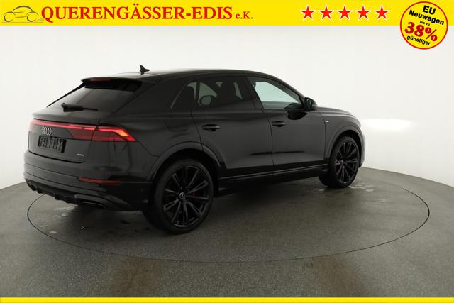 Audi Q8 50 TDI quattro qu S-LINE, Standheizung, HuD, Luft, Pano, B&O, 23-Zoll, AHK, Leder, AreaView, Optik schwarz 