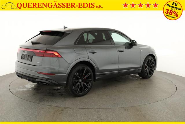 Audi Q8 50 TDI quattro qu S-LINE, Standheizung, HuD, Luft, Pano, B&O, 23-Zoll, AHK, Leder, AreaView, Optik schwarz 