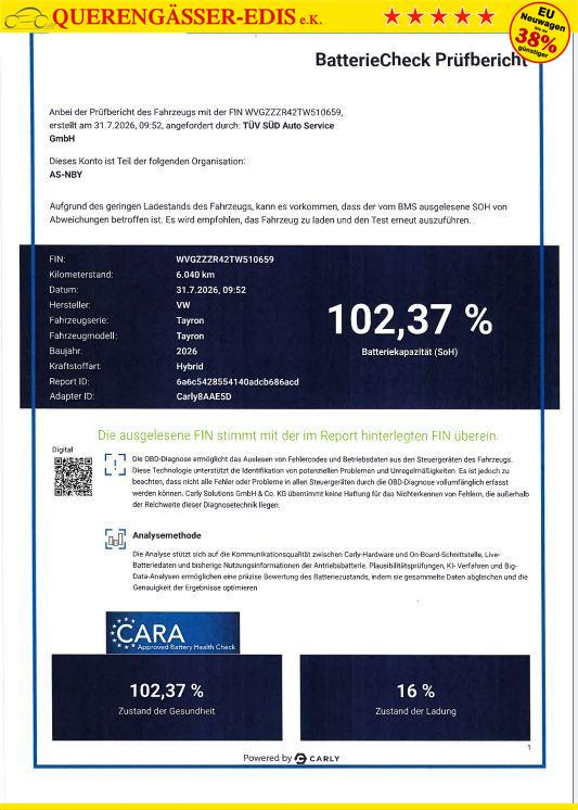 Volkswagen Tayron 1.5 TSI eHybrid 150 kW R-Line Black, Pano, HuD, AHK, AreaView, LED-Plus, Side, Navi, Winter, 5 J.-Garantie 