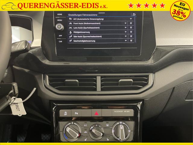 Volkswagen / T-Cross / Weiß / / / 95PS PDC vo+hi+Sitzheizung+App+Side+Travel+Stau+ACC+Klima 