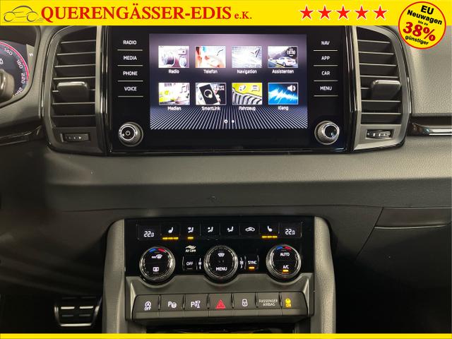 Skoda / Karoq / Blau / / / TDI 4x4 AHK+360°+Alu19+Navi+Matrix+Winter-Paket