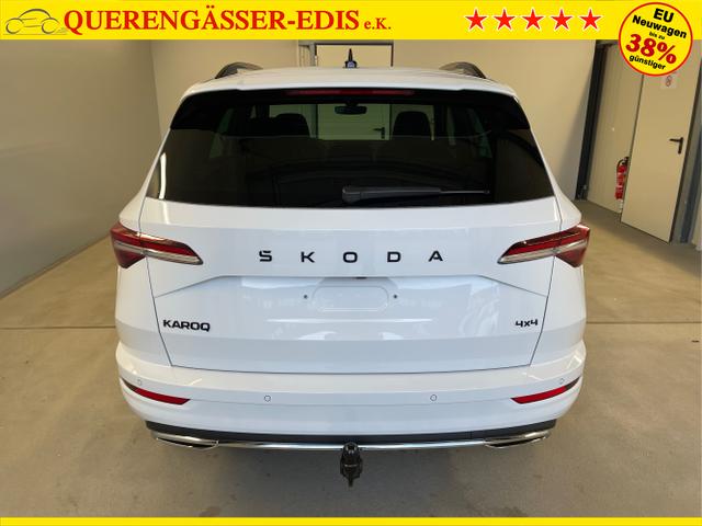 Skoda / Karoq / Weiß / / / TSI 4x4 360°+19 Zoll+Navi+AHK+360°+ACC+Frontscheibe beheizbar+Travel Assist
