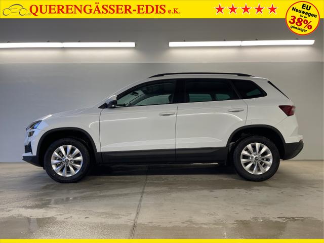 Skoda / Karoq / Wei&szlig; / / / 150PS DSG AHK+Kamera+ACC+Kessy+Kamera+ParkPilot vo+hi+App