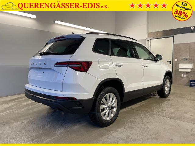 Skoda / Karoq / Wei&szlig; / / / 150PS DSG AHK+Kamera+ACC+Kessy+Kamera+ParkPilot vo+hi+App