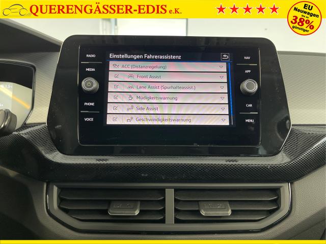 Volkswagen / T-Cross / Blau / / / 115PS DSG AHK+Navi+Kessy+Sitzheizung+App-Connect+ACC