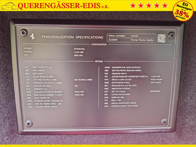 Ferrari Roma Spider Pass.Display ACC Airscarf Seatvent. 