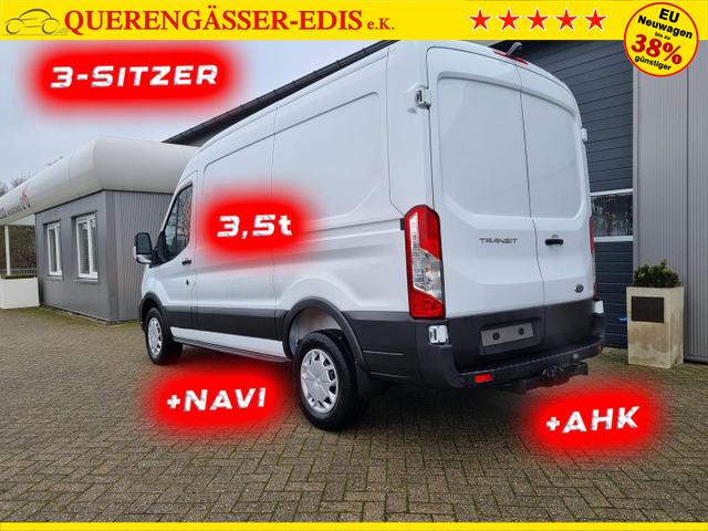 Ford Transit L2H2 2.0 TDCi 130PS Trend 3,5t 3-Sitzer AHK Klima Navi Bluetooth DAB Frontscheibe beheizb. PDC v+h Rückf.Kamera Tempomat 