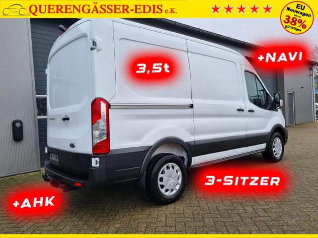 Ford Transit L2H2 2.0 TDCi 130PS Trend 3,5t 3-Sitzer AHK Klima Navi Bluetooth DAB Frontscheibe beheizb. PDC v+h Rückf.Kamera Tempomat 