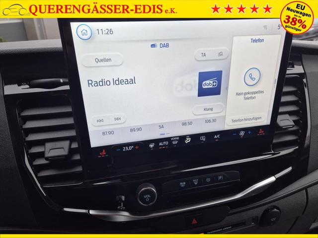 Ford Transit L2H2 2.0 EcoBlue 165PS Trend Heckantrieb 3,5t 2-Sitzer AHK Sitzheizung Lenkradheizung Frontscheibe beheizb. Klimaautomatik PDC v+h Rückf.Kamera Bluetooth DAB Apple CarPlay Android Auto Tempomat Ganzj.Reifen 