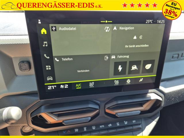Dacia Duster Extreme Hybrid 140PS Automatik 1.6 SCE Lenkradheizung Sitzheizung 4x Kamera Teil-Leder Klimaautomatik Bluetooth Apple Carplay Android Auto PDC v+h 2xKeyless 17-LM 