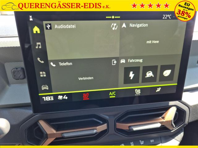 Dacia Duster Extreme Hybrid 140PS Automatik 1.6 SCE Sitzheizung Klimaautomatik 4x Kamera elektr.Parkbremse Teil-Leder Bluetooth Apple Carplay Android Auto PDC v+h 2xKeyless 17-LM 