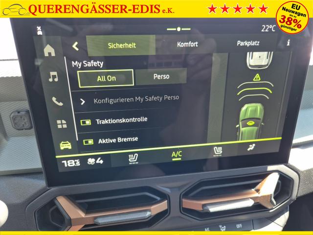 Dacia Duster Extreme Hybrid 140PS Automatik 1.6 SCE Sitzheizung Klimaautomatik 4x Kamera elektr.Parkbremse Teil-Leder Bluetooth Apple Carplay Android Auto PDC v+h 2xKeyless 17-LM 