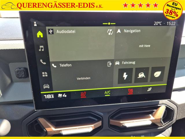 Dacia Duster Extreme Hybrid 140PS Automatik 1.6 SCE Sitzheizung Klimaautomatik PDC Rückf.kamera Bluetooth Apple Carplay Android Auto 2xKeyless 17-LM 