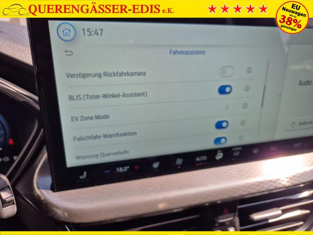 Ford Kuga Titanium 243PS PHEV Automatik schwenkb. AHK Sitzheizung v+h Lenkradheizung Frontscheibe beheizb. LED-Scheinwerfer Klimaautomatik Ford-Navi SYNC4 Apple CarPlay Android Auto Touchscreen Bluetooth PDC 4xKamera 2xKeyless 17"LM vollelektr. Reichweite 