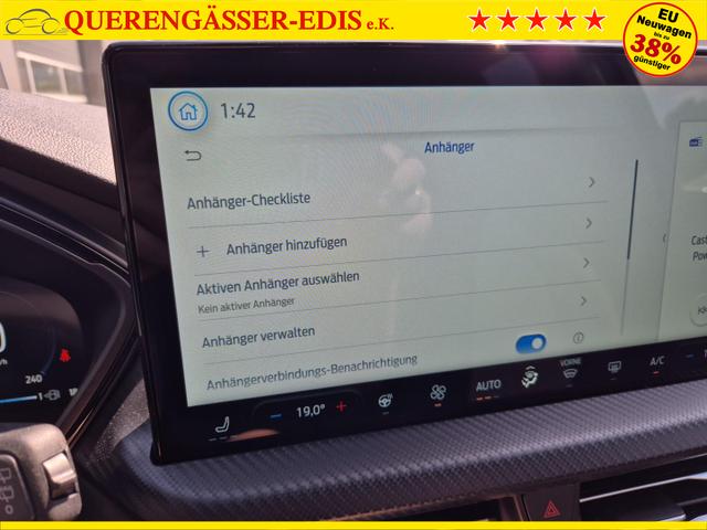 Ford Kuga ST-Line X 243PS PHEV Automatik Matrix-LED elektr. PanoDach schwenkb. AHK Head-Up-Display Sitzheizung v+h Lenkradheizung Frontscheibe beheizb. Navi SYNC4 Apple CarPlay Android Auto Touchscreen PDC 4xKamera 2xKeyless B+O Sound 19"LM vollelektr. Re 