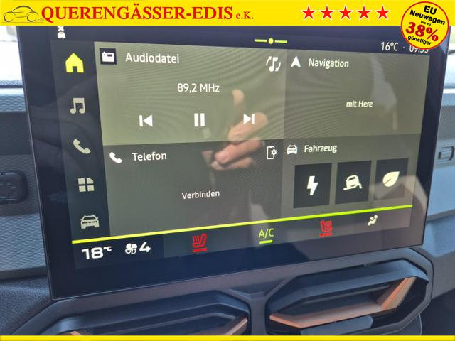 Dacia Duster Extreme Hybrid 140PS Automatik 1.6 SCE Sitzheizung Klimaautomatik 4x Kamera elektr.Parkbremse Teil-Leder Bluetooth Apple Carplay Android Auto PDC v+h 2xKeyless 18-LM 