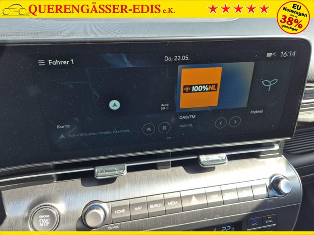 Hyundai KONA Select 1.6 GDI 129PS Hybrid Automatik MY2025 Voll-LED Klimaautomatik Navi Rückf.Kamera PDC v+h 12,3"-Touchscreen DAB+ Apple CarPlay Android Auto Tempomat 16-LM 
