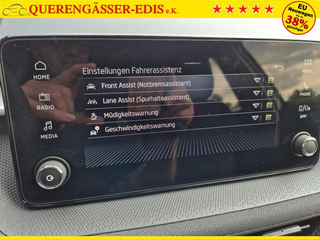 Skoda Fabia 1.0 TSI 115PS Selection 5-türig Sitzheizung Parksensoren Multifunktionslenkrad Klima Skoda-Radio Bluetooth Touchscreen Tempomat Nebelsch. wireless Apple CarPlay + Android Auto 
