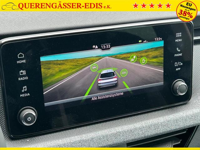 Skoda Kamiq 1.0 TSI 115PS DSG Selection Matrix-LED Sitzheizung Garantieverlängerung Klimaautomatik Parksensoren Skoda-Radio drahtlos Apple CarPlay + Android Auto Digital Cockpit Tempomat abg.Scheiben 
