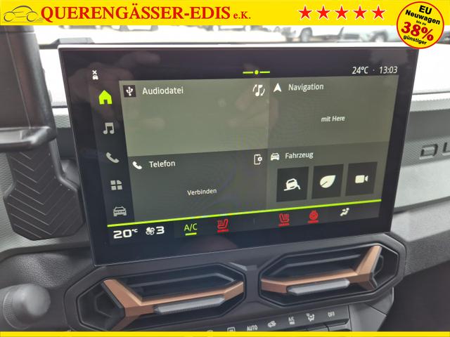 Dacia Duster Extreme 4x4 130PS 1.2 TCe 4x Kamera Lenkradheizung Sitzheizung Klimaautomatik Teil-Leder elektr.Parkbremse Bluetooth Apple Carplay Android Auto PDC v+h 2xKeyless 18-LM Ganzj.Reifen 