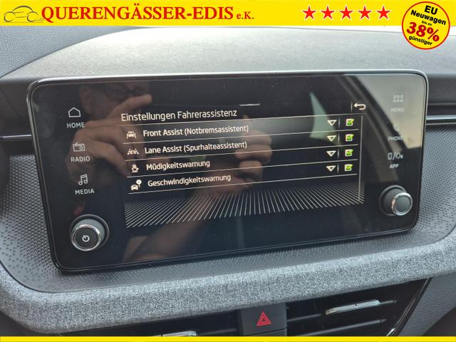 Skoda Kamiq 1.0 TSI 115PS DSG Selection Matrix-LED Sitzheizung Garantieverlängerung Klimaautomatik Parksensoren Skoda-Radio drahtlos Apple CarPlay + Android Auto Digital Cockpit Tempomat abg.Scheiben 