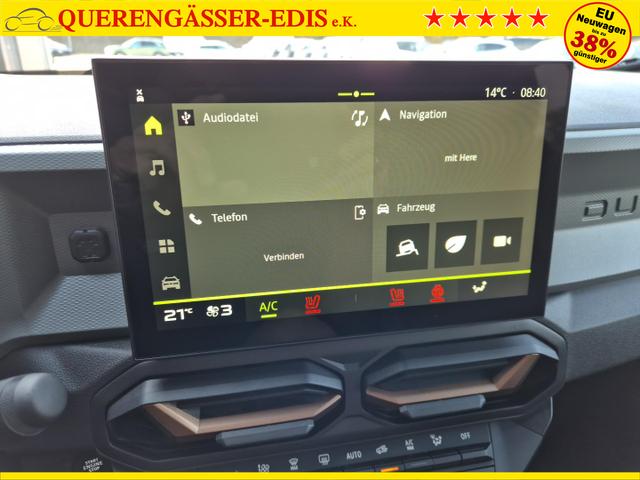 Dacia Duster Extreme 4x4 130PS 1.2 TCe 4x Kamera Lenkradheizung Sitzheizung Klimaautomatik Teil-Leder elektr.Parkbremse Bluetooth Apple Carplay Android Auto PDC v+h 2xKeyless 18-LM Ganzj.Reifen 