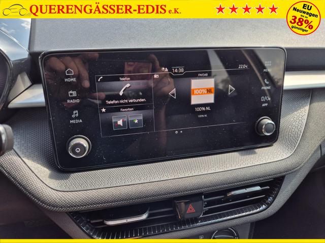 Skoda Fabia 1.0 TSI 115PS DSG Selection 5-türig Rückf.Kamera Parksensoren Sitzheizung Multifunktionslenkrad Klima Skoda-Radio Bluetooth Touchscreen Tempomat Nebelsch. Apple CarPlay + Android Auto 