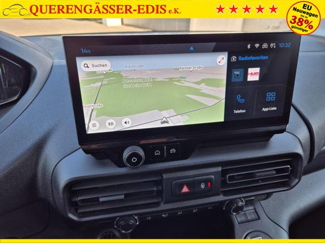 Peugeot Partner 1.5 BlueHDI 102PS NEUES MODELL 2-Sitzer AHK Klima Radio Apple CarPlay Android Auto Bluetooth DAB PDC v+h Rückf.Kamera Tempomat Ganzj.Reifen 