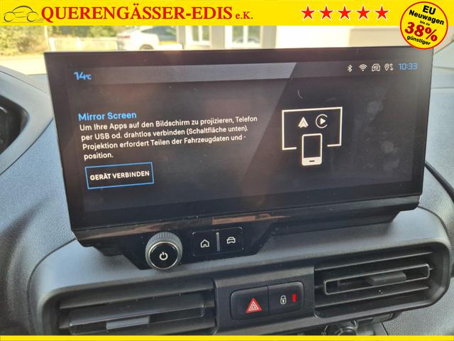 Peugeot Partner 1.5 BlueHDI 102PS NEUES MODELL 2-Sitzer AHK Klima Radio Apple CarPlay Android Auto Bluetooth DAB PDC v+h Rückf.Kamera Tempomat Ganzj.Reifen 