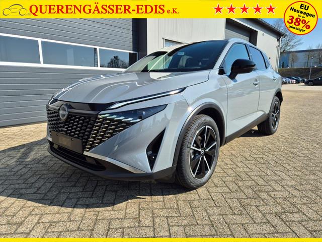 Nissan Qashqai 1.3 DIG-T MHEV 158 PS X-Tronic Tekna Voll-Leder Klimaautomatik PanoGlasdach Sitzheizung Lenkradheizung Navi Head-Up Display elektr. Heckklappe ACC PDC v+h 360&deg;Kamera DAB Bluetooth Touchscreen Apple CarPlay Android Auto 19"LM 