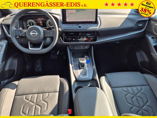 Nissan Qashqai 1.3 DIG-T MHEV 158 PS X-Tronic Tekna Voll-Leder Klimaautomatik PanoGlasdach Sitzheizung Lenkradheizung Navi Head-Up Display elektr. Heckklappe ACC PDC v+h 360&deg;Kamera DAB Bluetooth Touchscreen Apple CarPlay Android Auto 19"LM 