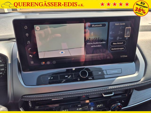 Nissan Qashqai 1.3 DIG-T MHEV 158 PS X-Tronic Tekna Voll-Leder Klimaautomatik PanoGlasdach Sitzheizung Lenkradheizung Navi Head-Up Display elektr. Heckklappe ACC PDC v+h 360&deg;Kamera DAB Bluetooth Touchscreen Apple CarPlay Android Auto 19"LM 