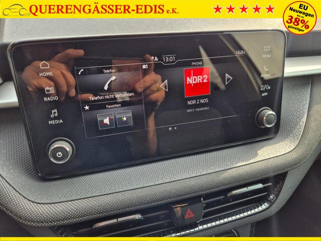 Skoda Fabia 1.0 TSI 95PS Selection 5-t&uuml;rig R&uuml;ckf.Kamera Parksensoren Sitzheizung Multifunktionslenkrad Klima Skoda-Radio Bluetooth Touchscreen Tempomat Nebelsch. Apple CarPlay + Android Auto 