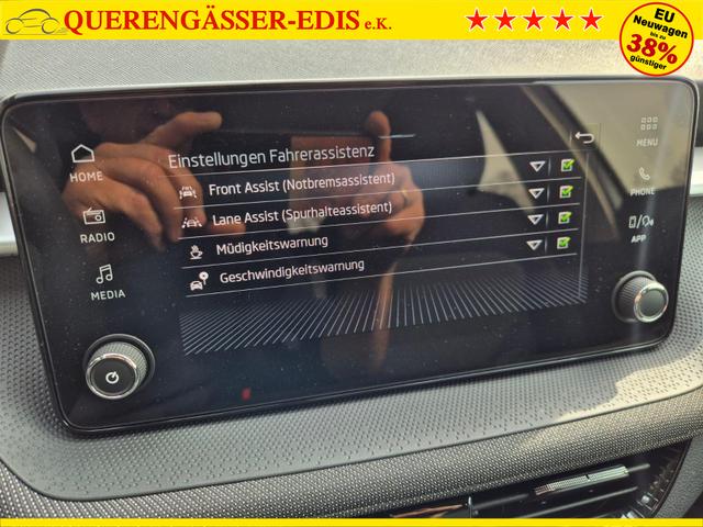 Skoda Fabia 1.0 TSI 95PS Selection 5-t&uuml;rig R&uuml;ckf.Kamera Parksensoren Sitzheizung Multifunktionslenkrad Klima Skoda-Radio Bluetooth Touchscreen Tempomat Nebelsch. Apple CarPlay + Android Auto 