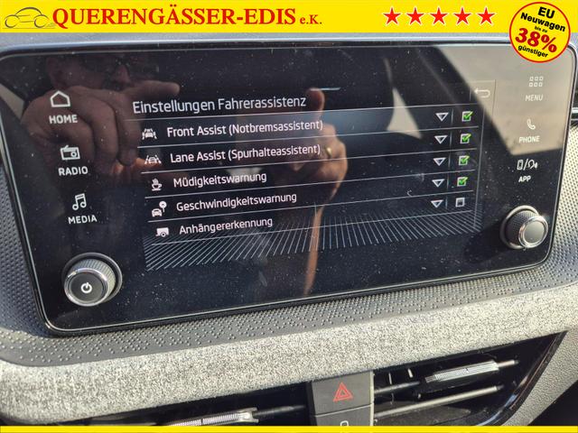 Skoda Kamiq 1.0 TSI 115PS DSG Selection AHK R&uuml;ckf.Kamera PDC v+h Sitzheizung Klimaautomatik Skoda-Radio Apple CarPlay + Android Auto Tempomat Garantieverl&auml;ngerung 16"LM 